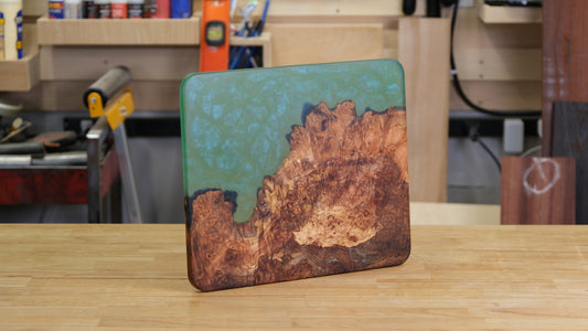 Maple Burl with Green and Blue Epoxy - Large